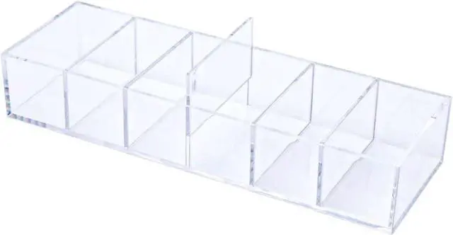 Main image of NatSumeBasics Drawer Organizer with 6 Compartments, Clear Desk Storage | 3.3 Width, Not Enough for Credit & Business Cards
