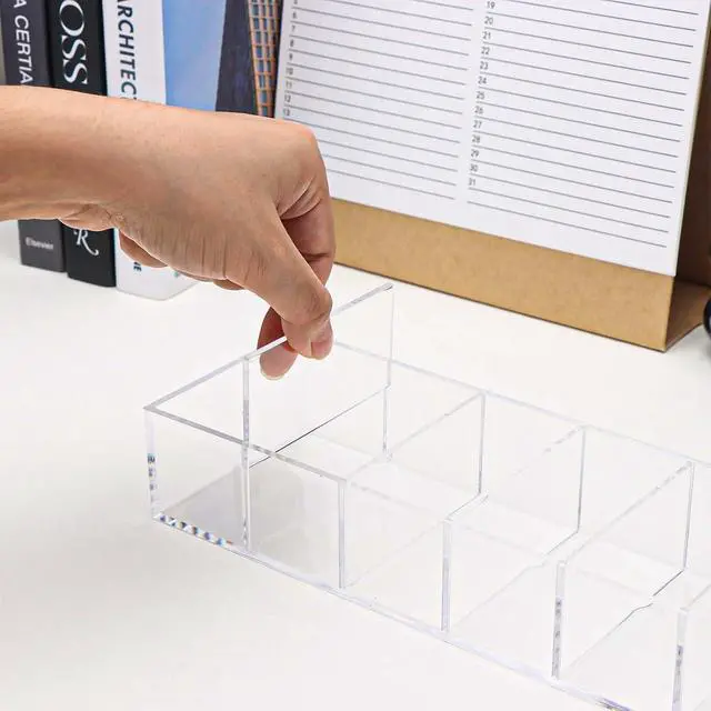 Alt view image 4 of 7 - NatSumeBasics Drawer Organizer with 6 Compartments, Clear Desk Storage | 3.3 Width, Not Enough for Credit & Business Cards
