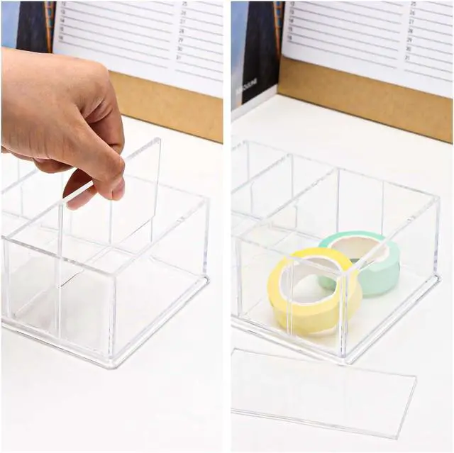 Alt view image 7 of 7 - NatSumeBasics Drawer Organizer with 6 Compartments, Clear Desk Storage | 3.3 Width, Not Enough for Credit & Business Cards