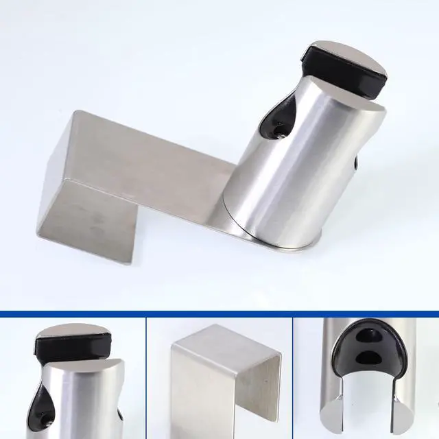 Alt view image 4 of 6 - 2 Pieces Stainless Steel Bidet Sprayer Holder, Handheld Bidet Sprayer Hanger Hook for Toilet Tank Brushed Nickel