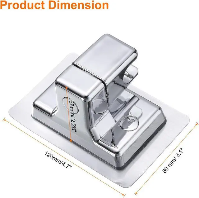 Alt view image 2 of 7 - uxcell Shower Head Holder Strong Adhesive, Adjustable Handheld Shower Wand Holder, No Drilling Handheld Showerhead Clips (Square, Silver)