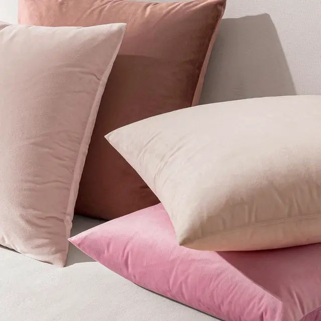 Alt view image 3 of 6 - EMEMA Pack of 2 Velvet Throw Pillow Covers Decorative Square Pillowcase Soft Solid Cushion Case for Sofa Bedroom Chair Car 18x18 Inch Bright Pink