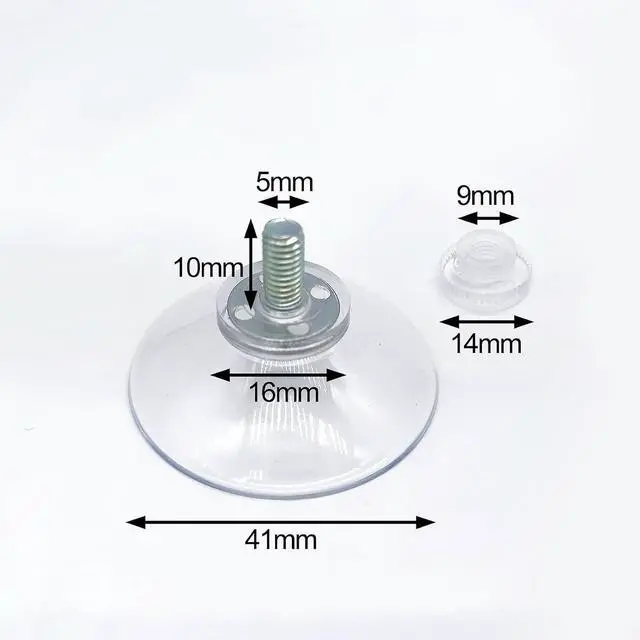 Alt view image 6 of 6 - 6 PCS Suction Cups with Screw, Strong Windows Suction Cup Pads | Bolt-on Mount, 41 mm Clear PVC, Hanging Decorations, License Plate, Heavy Duty Hold, Suction Cups for Glass, Metal, Tiles