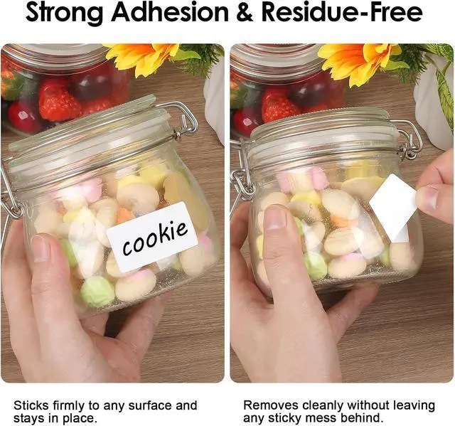 Alt view image 3 of 7 - MaxGear 1000 Removable Freezer Labels 1x2 Inch | Waterproof Oil Resistant Stickers, No Residue for Food Containers, Pantry Jars, Organization Meal Prep, 1 Roll