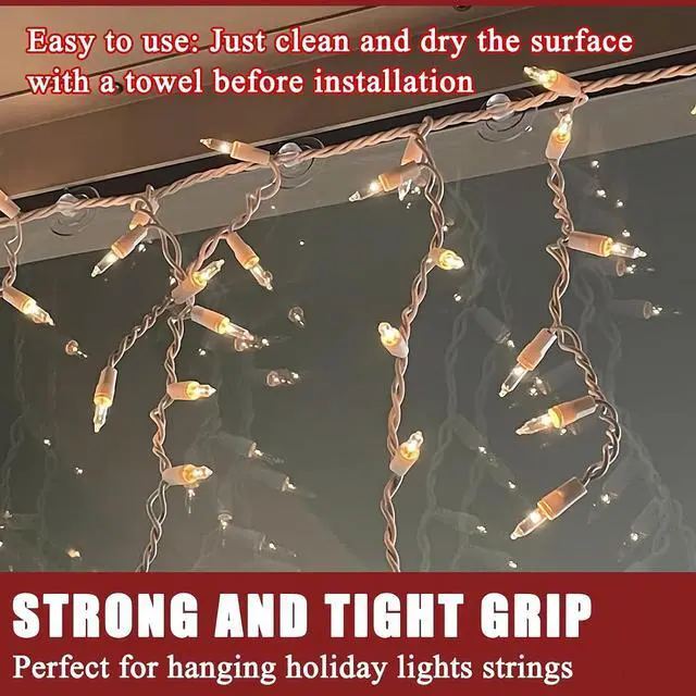 Alt view image 4 of 7 - 50 Pack Suction Cups for Glass - 1.2''/30mm Small Clear Rubber Suckers for Holiday Christmas Lights String Decoration, Strong Adhesive Suction Cups Holder for Table Window Mirror Bathroom