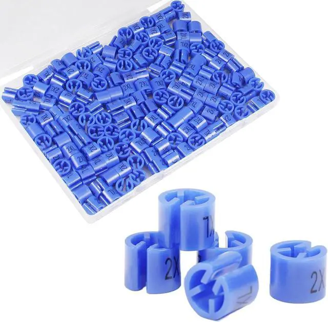 Main image of 150Pcs Clothes Hanger Size Color-Coding Garment Size Markers | Plastic Hangers Size Tags, Fit 3.5mm Rod for Clothing Snap Number Labels Accessories Color Coding, (Blue-2XL)