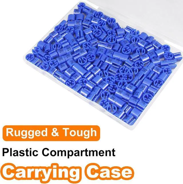 Alt view image 6 of 7 - 150Pcs Clothes Hanger Size Color-Coding Garment Size Markers | Plastic Hangers Size Tags, Fit 3.5mm Rod for Clothing Snap Number Labels Accessories Color Coding, (Blue-2XL)