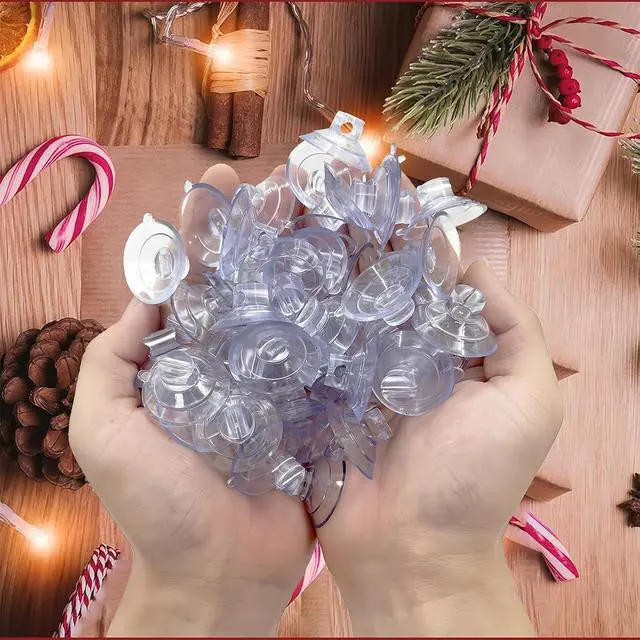 Alt view image 5 of 7 - 50 Pack Suction Cups for Glass - 1.2''/30mm Small Clear Rubber Suckers for Holiday Christmas Lights String Decoration, Strong Adhesive Suction Cups Holder for Table Window Mirror Bathroom