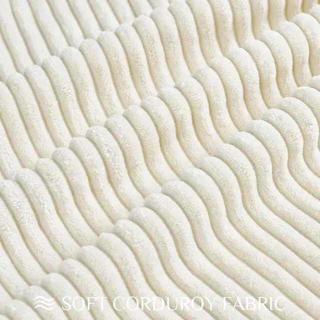 Alt view image 5 of 7 - Softalker Striped Corduroy Pillow Covers 18x18 Inch, Set of 2, Cream | Soft striped corduroy pillow covers with boho farmhouse style for sofa, couch, bed and living room decor