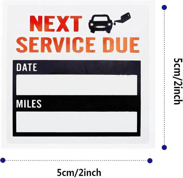 Alt view image 3 of 6 - Oil Change Service Reminder Stickers - 300 Pcs 2x2 Black, Next Service Due Roll, Removable Vinyl Peel & Write, No Residue Car Sticker (1)