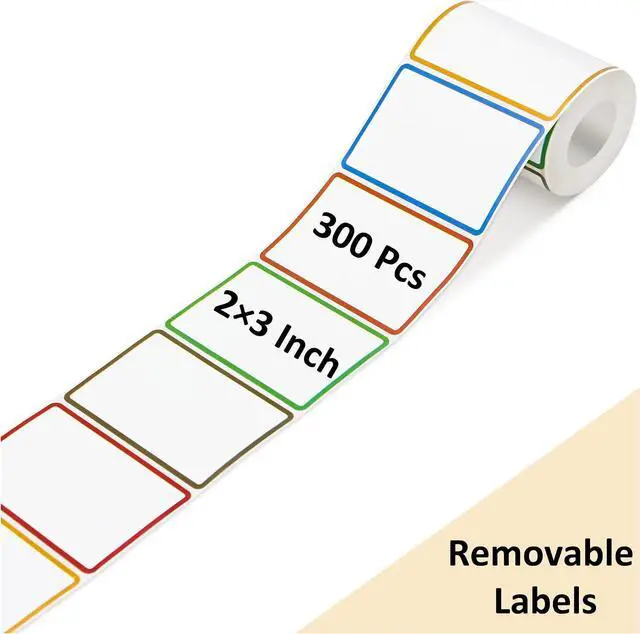 Main image of 300 Pcs 2×3 Inch Blank Removable Freezer Labels, Waterproof, Oil & Tear Resistant, No Residue Writable Stickers for Food Containers, Jars, Pantry and Meal Prep (Bright)