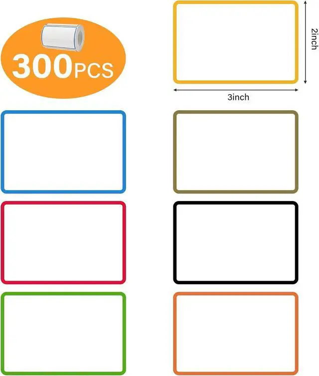 Alt view image 2 of 7 - 300 Pcs 2×3 Inch Blank Removable Freezer Labels, Waterproof, Oil & Tear Resistant, No Residue Writable Stickers for Food Containers, Jars, Pantry and Meal Prep (Bright)