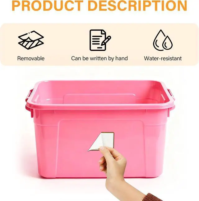 Alt view image 3 of 7 - 300 Pcs 2×3 Inch Blank Removable Freezer Labels, Waterproof, Oil & Tear Resistant, No Residue Writable Stickers for Food Containers, Jars, Pantry and Meal Prep (Bright)