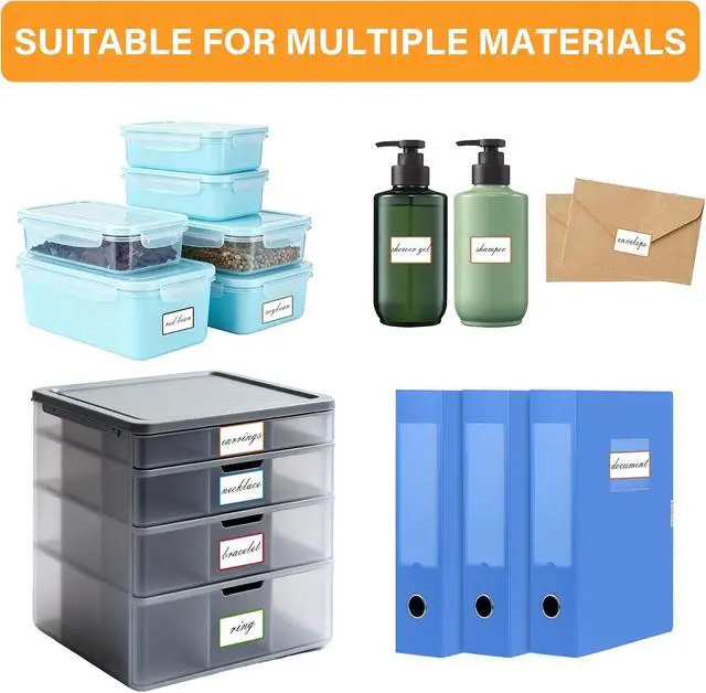 Alt view image 4 of 7 - 300 Pcs 2×3 Inch Blank Removable Freezer Labels, Waterproof, Oil & Tear Resistant, No Residue Writable Stickers for Food Containers, Jars, Pantry and Meal Prep (Bright)