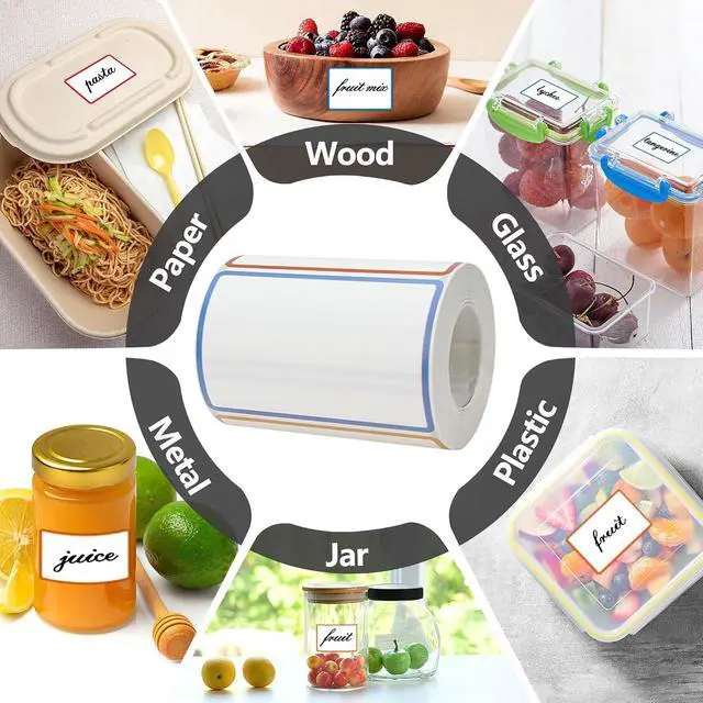 Alt view image 6 of 7 - 300 Pcs 2×3 Inch Blank Removable Freezer Labels, Waterproof, Oil & Tear Resistant, No Residue Writable Stickers for Food Containers, Jars, Pantry and Meal Prep (Bright)