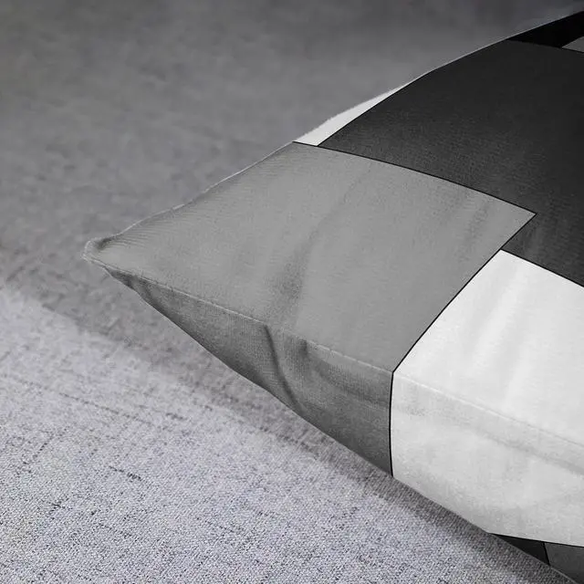 Alt view image 6 of 6 - Emvency Throw Pillow Covers Set of 2, 18 x 18 Inch, Black Gray White | Grey Geometric Outdoor Decorative Square Pillow Cases Couch Cushion Case for Couch Bed Sofa Living Room Home Decor