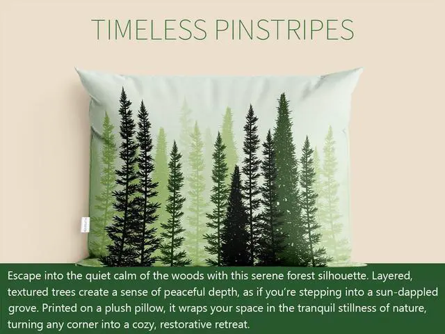 Alt view image 2 of 7 - Healbrighting Pillow Cases Forest Green Summer Woods Evergreen Coniferous Trees Home Decorative Pillowcase Standard 20 x 26 Inch One Side Pattern Throw Pillow Covers