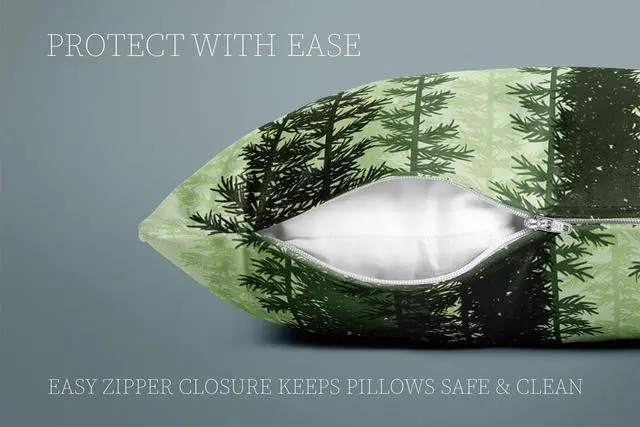 Alt view image 6 of 7 - Healbrighting Pillow Cases Forest Green Summer Woods Evergreen Coniferous Trees Home Decorative Pillowcase Standard 20 x 26 Inch One Side Pattern Throw Pillow Covers