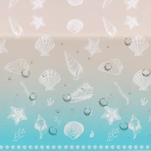 Alt view image 3 of 7 - Beach Seashell Party Decorations Tablecloth, 3 Pack, 54in x 108in | Disposable Beach Seashell Party Table Covers Supplies, Sea Shell Table Decorations for Birthday Baby Shower Wedding Party