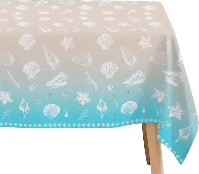 Alt view image 5 of 7 - Beach Seashell Party Decorations Tablecloth, 3 Pack, 54in x 108in | Disposable Beach Seashell Party Table Covers Supplies, Sea Shell Table Decorations for Birthday Baby Shower Wedding Party
