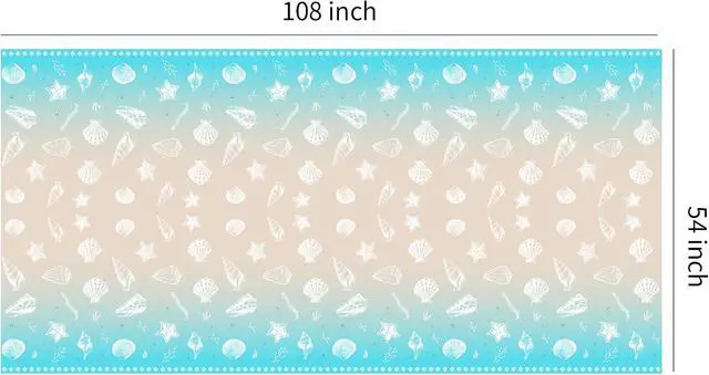 Alt view image 7 of 7 - Beach Seashell Party Decorations Tablecloth, 3 Pack, 54in x 108in | Disposable Beach Seashell Party Table Covers Supplies, Sea Shell Table Decorations for Birthday Baby Shower Wedding Party