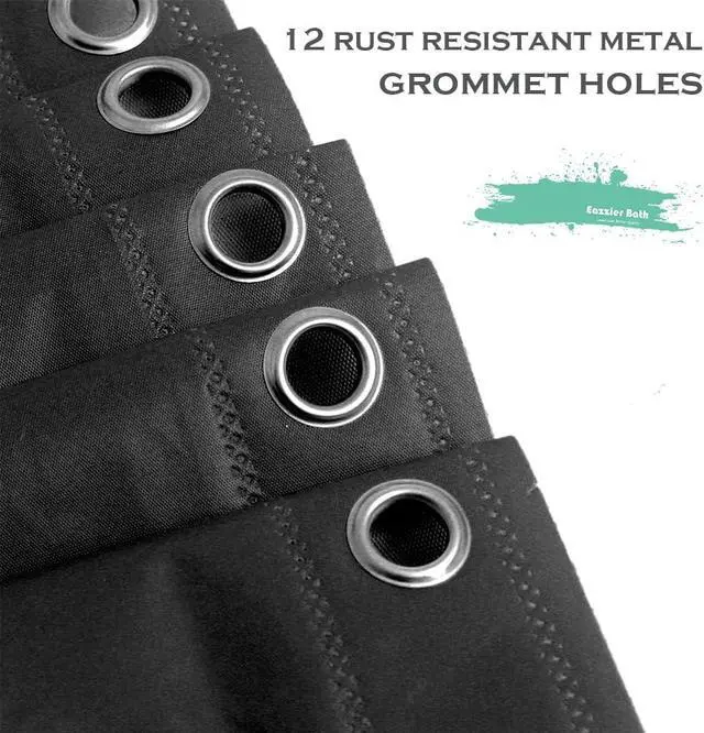 Alt view image 5 of 7 - Black Plastic Shower Curtain Liner, 72x72 Inch Thin Lightweight Black Plastic Bathroom Shower Showroom Inner Curtain with Rustproof Metal Grommet Holes and Weighted Magnets