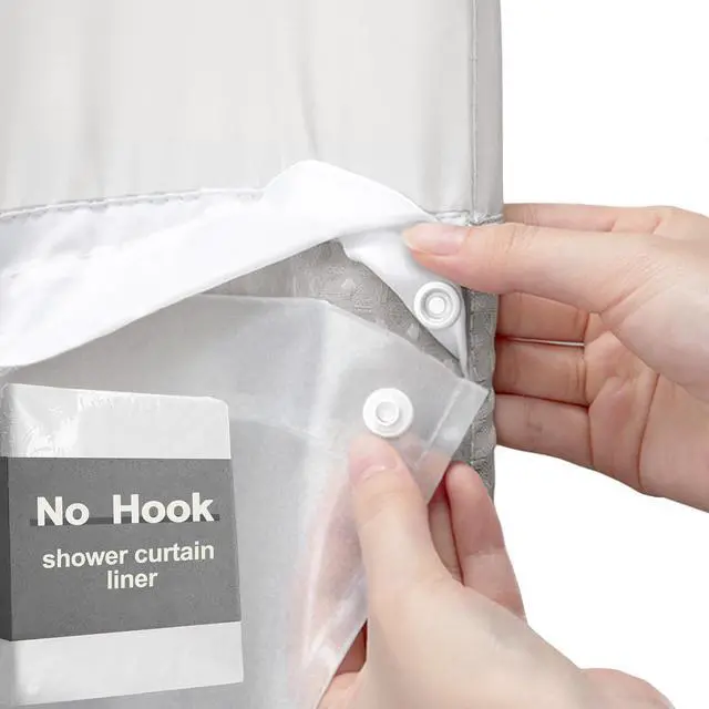 Main image of No Hook Shower Curtain Snap-in PEVA Replacement Liner 71" W x 55" L