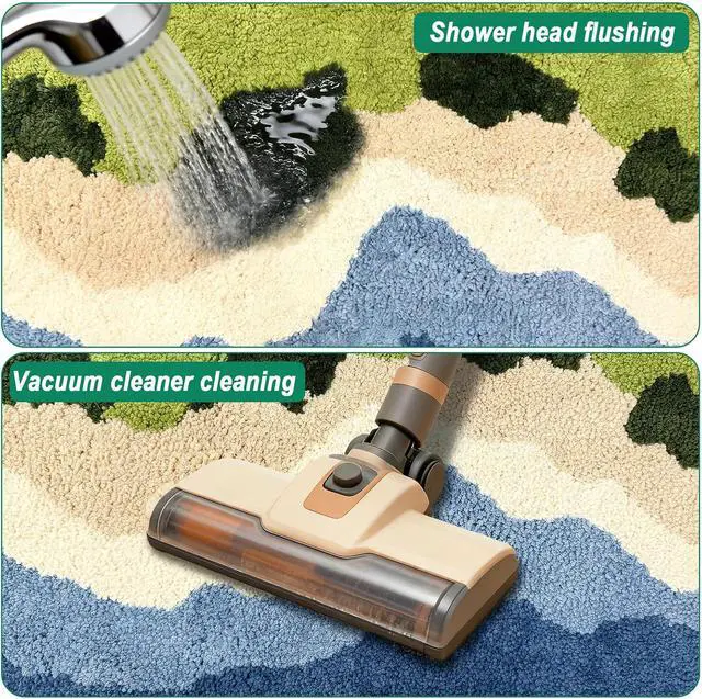 Alt view image 5 of 6 - 24"x 16" Absorbent Non Slip Microfiber Bath Mat, Machine Washable,Bench | Soft Bath Rugs for Bathroom Floor, Shower, Tub, Vanity