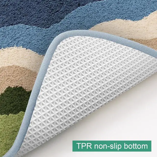 Alt view image 4 of 6 - 24"x 16" Absorbent Non Slip Microfiber Bath Mat, Machine Washable,Bench | Soft Bath Rugs for Bathroom Floor, Shower, Tub, Vanity