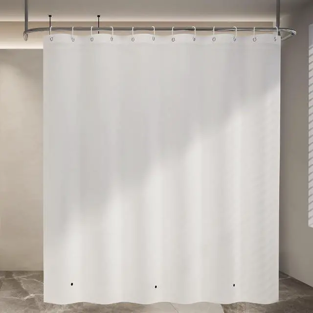 Main image of Shower Curtain Liner, 72" x 72", Waterproof, Transparent, PEVA, Non-Toxic, Odorless, Rust-Proof Metal Rings, 5 G White