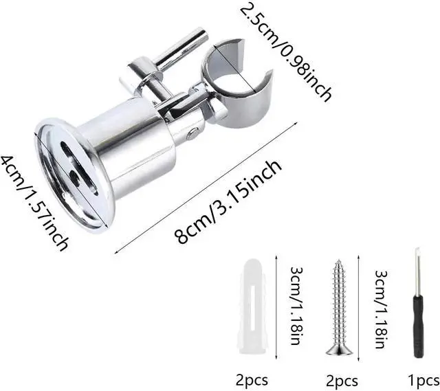 Alt view image 2 of 7 - 1pcs All Metal Shower Head Holder,180° Adjustable Shower Wand Holder with Handle,Handheld Shower Head BracketShower Head Holder Wall Mount with mounting Screws and Screwdrivers
