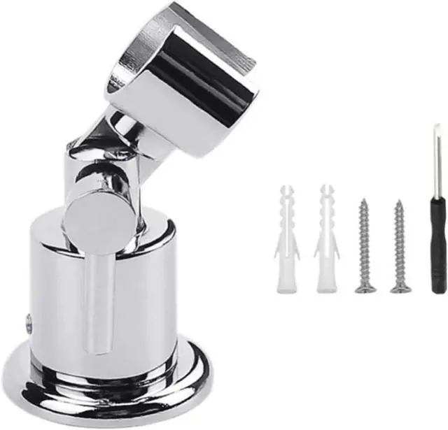 Main image of 1pcs All Metal Shower Head Holder,180° Adjustable Shower Wand Holder with Handle,Handheld Shower Head BracketShower Head Holder Wall Mount with mounting Screws and Screwdrivers