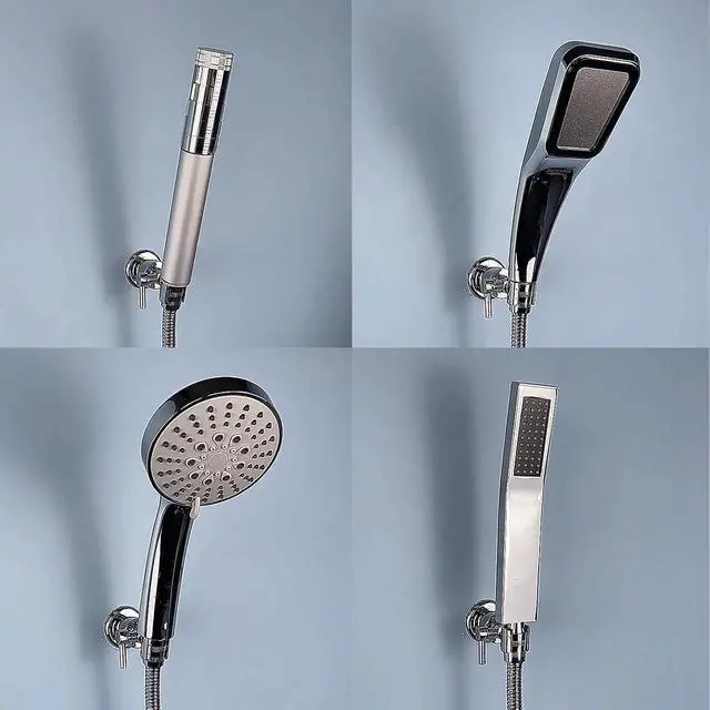 Alt view image 3 of 7 - 1pcs All Metal Shower Head Holder,180° Adjustable Shower Wand Holder with Handle,Handheld Shower Head BracketShower Head Holder Wall Mount with mounting Screws and Screwdrivers