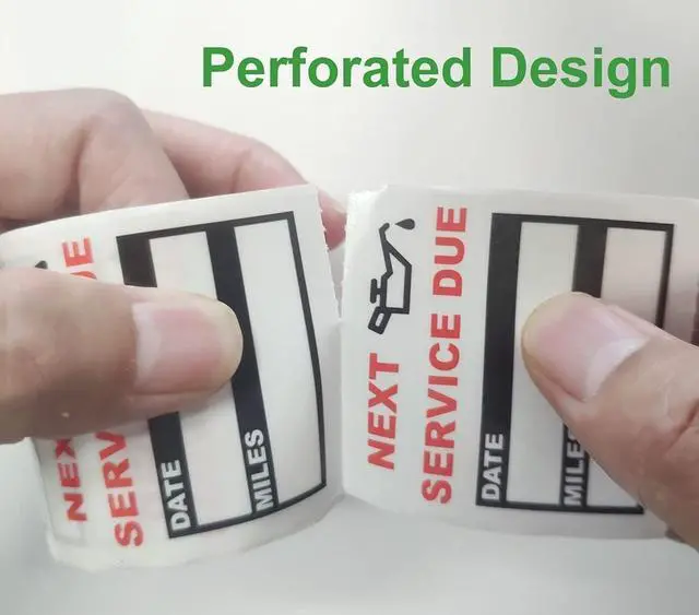 Alt view image 3 of 7 - Oil Change Stickers Clear, 2 x 2 Inches, Removable 200 Count | Auto Maintenance Reminder Label, Roll with Perforation Line, Next Service Due Sticker for Car Vehicle Windshield