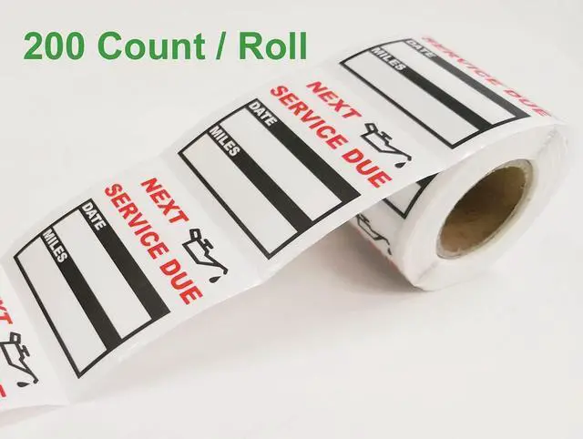 Alt view image 5 of 7 - Oil Change Stickers Clear, 2 x 2 Inches, Removable 200 Count | Auto Maintenance Reminder Label, Roll with Perforation Line, Next Service Due Sticker for Car Vehicle Windshield