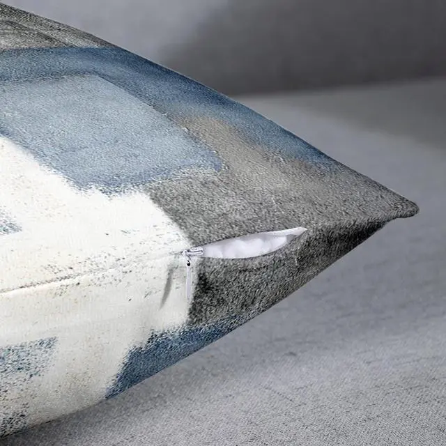 Alt view image 3 of 7 - Emvency Throw Pillow Covers Set of 2, 18 x 18 Inch, Abstract Modern Blue | Gray Painting Outdoor Decorative Square Pillow Cases Couch Cushion Case for Couch Bed Sofa Living Room Home Decor