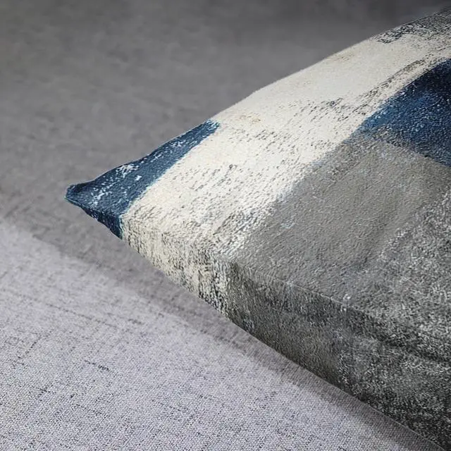 Alt view image 6 of 7 - Emvency Throw Pillow Covers Set of 2, 18 x 18 Inch, Abstract Modern Blue | Gray Painting Outdoor Decorative Square Pillow Cases Couch Cushion Case for Couch Bed Sofa Living Room Home Decor