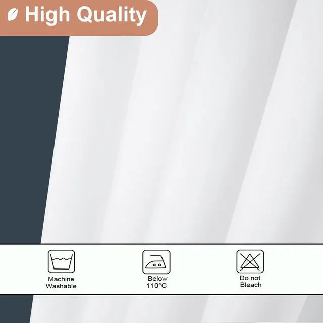 Alt view image 6 of 7 - UFRIDAY White Fabric Half Size Stall Shower Curtain Liner 36 x 72 inches with 6 Hooks,Washable Fabric Shower Curtain for Bathroom Water Resistant 36 inch Shower Liner Hotel Quality Bathroom Curtains