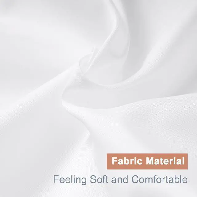 Alt view image 7 of 7 - UFRIDAY White Fabric Half Size Stall Shower Curtain Liner 36 x 72 inches with 6 Hooks,Washable Fabric Shower Curtain for Bathroom Water Resistant 36 inch Shower Liner Hotel Quality Bathroom Curtains