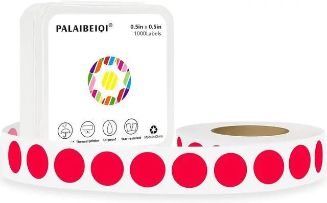 Main image of 1/2 Inch Dot Stickers,0.5 Inch Removable Round Sticker Labels,Waterproof,Oil Proof,Easy to Apply,for Preschoolers,Crafts, Small Retail Stores,Offices,Garages,Yard Sales (Red,1000 Pcs)