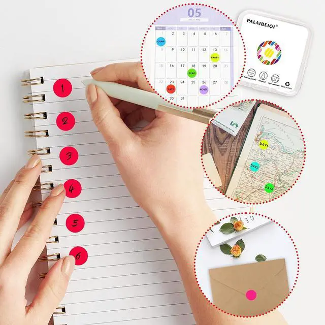 Alt view image 5 of 7 - 1/2 Inch Dot Stickers,0.5 Inch Removable Round Sticker Labels,Waterproof,Oil Proof,Easy to Apply,for Preschoolers,Crafts, Small Retail Stores,Offices,Garages,Yard Sales (Red,1000 Pcs)