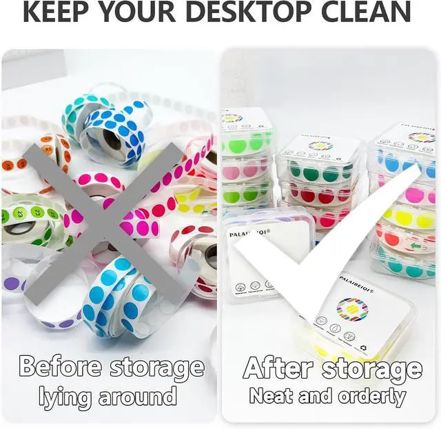 Alt view image 4 of 7 - 1/2 Inch Dot Stickers,0.5 Inch Removable Round Sticker Labels,Waterproof,Oil Proof,Easy to Apply,for Preschoolers,Crafts, Small Retail Stores,Offices,Garages,Yard Sales (Red,1000 Pcs)