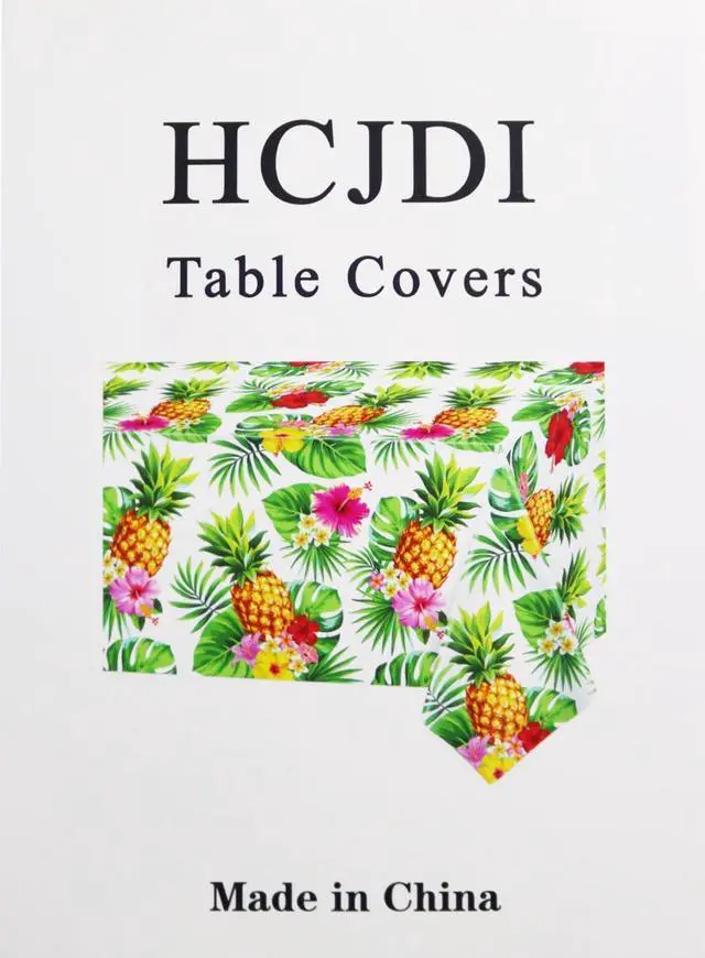 Alt view image 7 of 7 - 4 Pack Hawaiian Luau Tablecloth Tropical Table Cover Palm Leaves Party Table Cloth Waterproof Rectangular Decoration for Aloha Summer Beach Pool Birthday Party Supplies, 51 x 86 in