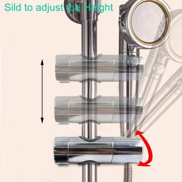 Alt view image 3 of 4 - Universal Adjustable Shower Head Holder Slide Bar Bracket Replacement for Slide Bar (18-25MM O.D. , Bathroom Slider Clamp ,360 Degree Rotation ,Sprayer Holder )
