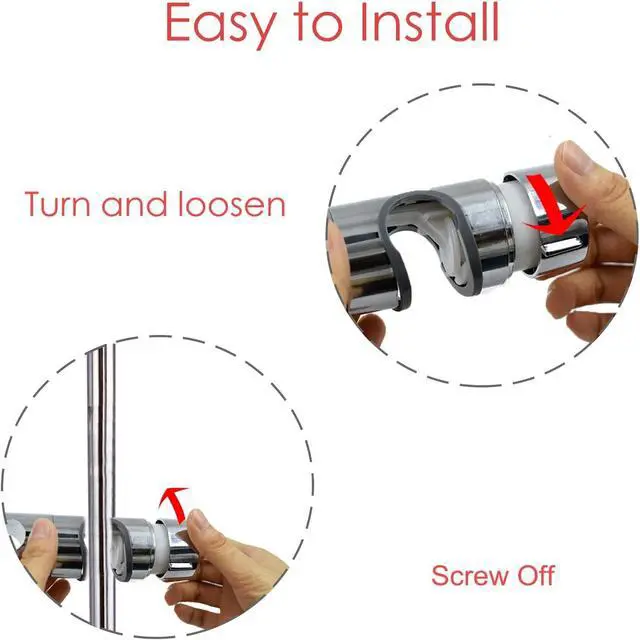 Alt view image 4 of 4 - Universal Adjustable Shower Head Holder Slide Bar Bracket Replacement for Slide Bar (18-25MM O.D. , Bathroom Slider Clamp ,360 Degree Rotation ,Sprayer Holder )