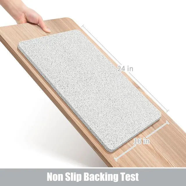 Alt view image 5 of 7 - OTHWAY Shower Mat Non Slip Without Suction Cups, Quick Drying Bathtub Mat Non Slip for Shower Bathroom, PVC Loofah Shower Mat for Wet Areas (White)