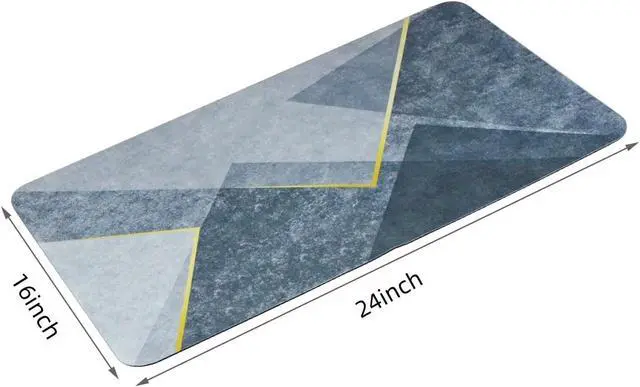 Alt view image 2 of 7 - Diatomaceous Earth Bath Mat,Quick Dry Bathroom Rug,Non-Slip Absorbent Mat for Bathroom Floor Bathtub Shower,16x24 Inches (Grey-Golden Impression, 16 x 24)