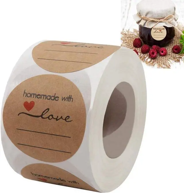 Main image of Jam and Jelly Jar Canning Labels for Mason Jars and More(2" Round 500/roll) with Lines for Writing- Jar Labels Jam, Jelly, and More