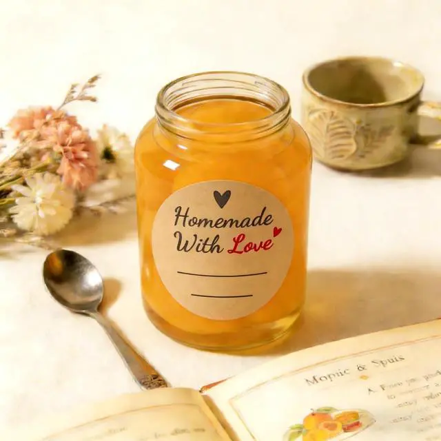 Alt view image 7 of 7 - 600 Pcs 2" Canning Labels for Mason Jars, Homemade with Love Stickers | Canning stickers for jam, jelly, jickles with lines for writing