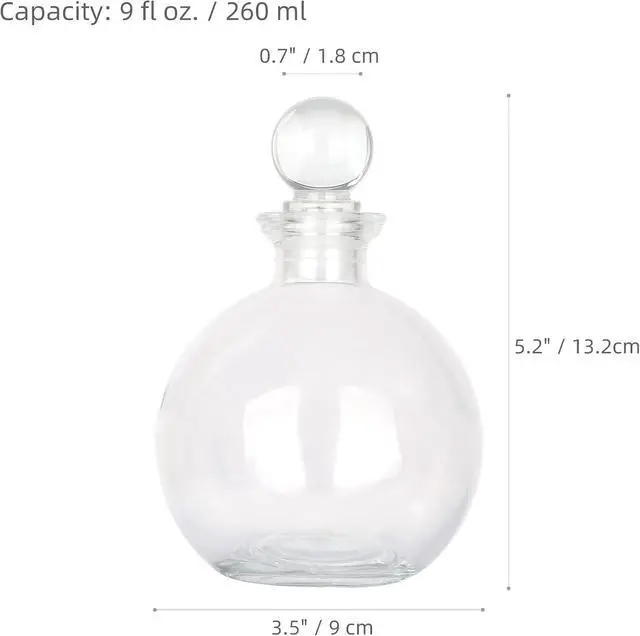 Alt view image 2 of 7 - Magic Season Decorative Glass Bottle - 9 fl oz. Potion Bottle (1 Set w/Glass Stopper)